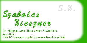 szabolcs wieszner business card